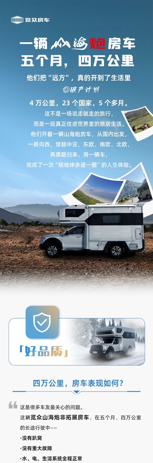 5個(gè)月，4萬(wàn)公里，山海炮房車(chē)是陪他們走完23個(gè)國(guó)家的房車(chē)